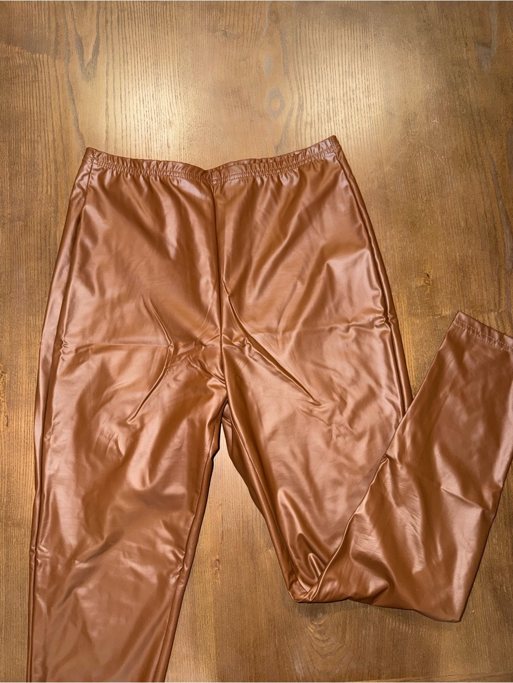 SHEIN Faux Leather Leggings - Brown
